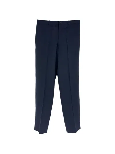 Pre-owned Giorgio Armani Straight-leg Trousers In Blue