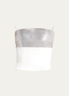 Giorgio Armani Strapless Lame Bustier Top In Silver