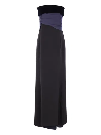 Giorgio Armani Strapless Maxi Dress In Black