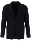 Giorgio Armani Stretch Wool Blazer With Front Pockets In Blue