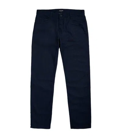 Giorgio Armani Stretch Chinos In Blue