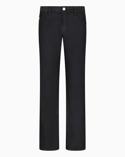 Giorgio Armani Five-pocket, Regular-fit, Virgin-wool Trousers In Blue