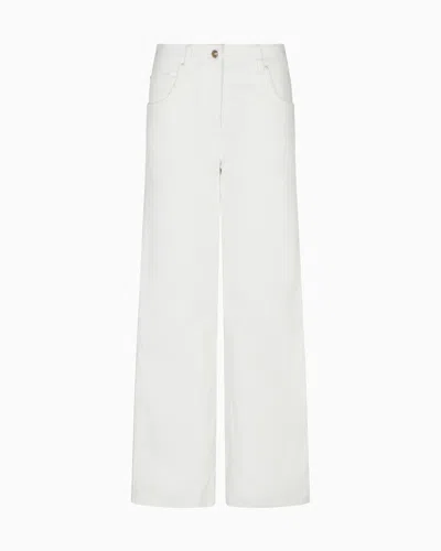Giorgio Armani Pantalon En Denim De Coton Stretch In White