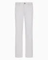 Giorgio Armani Stretch-cotton, Regular-fit, Five-pocket Trousers In Grey