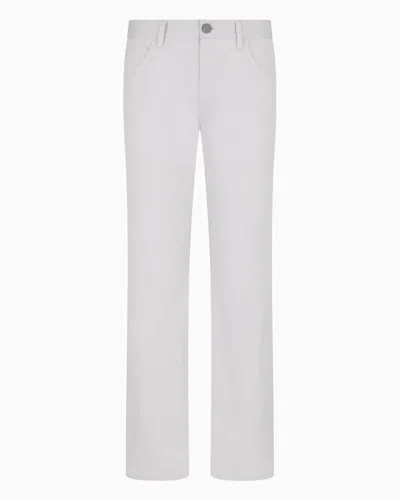 Giorgio Armani Stretch-cotton, Regular-fit, Five-pocket Trousers In Grey