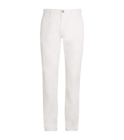 Giorgio Armani Stretch-cotton Slim-fit Chinos In White