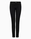 Giorgio Armani Stretch-cotton, Slim-fit, Five-pocket Trousers In Black