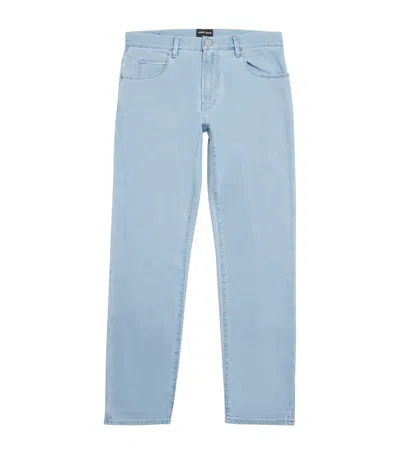 Giorgio Armani Stretch-cotton Slimjeans In Blue