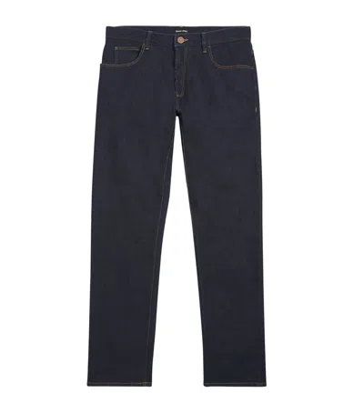 Giorgio Armani Stretch-cotton Straight Jeans In Blue