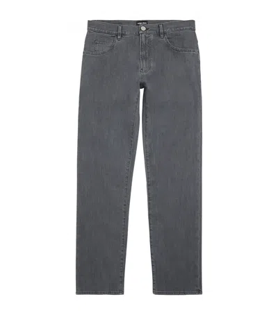 Giorgio Armani Stretch-cotton Straight Jeans In Grey