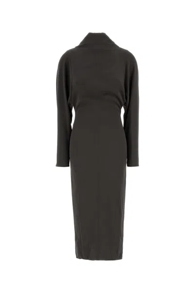Giorgio Armani Stretch Crepe Dress In Gray
