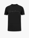 Giorgio Armani Mens Black Beauty Embroidered-logo Crewneck Cotton T-shirt