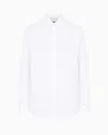 Giorgio Armani Official Store Stretch Fabric Shirt With Collar Stays In White