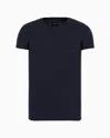 Giorgio Armani Official Store Stretch Jersey Loungewear T-shirt In Navy Blue