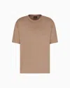 Giorgio Armani Stretch-linen Crew-neck T-shirt In Beige