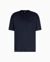 Giorgio Armani Official Store T-shirt En Interlock De Coton Avec Broderie Logo In Black