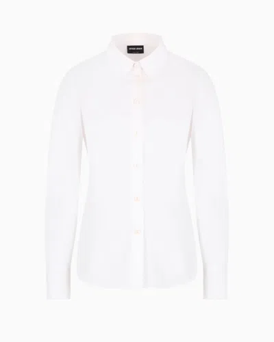 Giorgio Armani Stretch Poplin Shirt In White