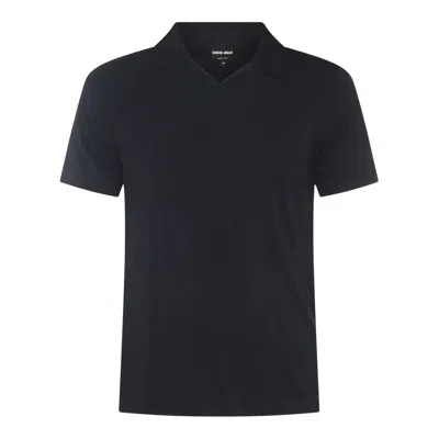 Giorgio Armani Short-sleeved Blue Polo Shirt