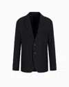 Giorgio Armani Micro-canneté Effect Notched-lapel Blazer