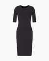 Giorgio Armani Stretch Virgin Wool Tube Dress In Black