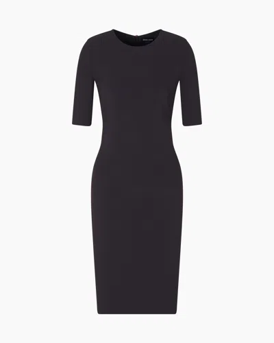Giorgio Armani Stretch Virgin Wool Tube Dress In Black