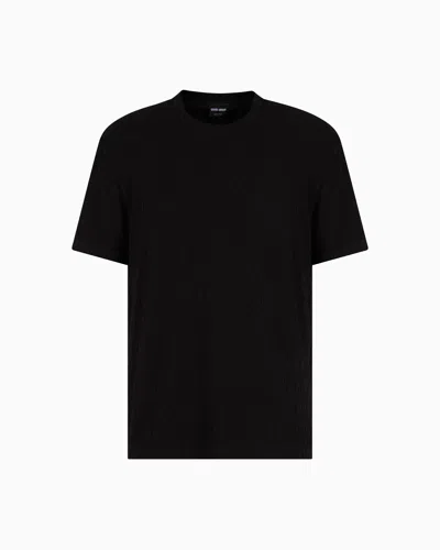 Giorgio Armani Viscose-cashmere T-shirt In Black