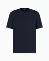 Giorgio Armani Stretch Viscose-blend Crew-neck T-shirt In Blue