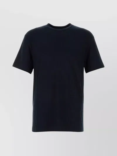 Giorgio Armani Logo-embroidered T-shirt In Blue