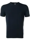 Giorgio Armani Official Store T-shirt En Interlock De Coton Avec Broderie Logo In Blue