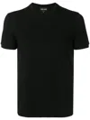 Giorgio Armani Icon Crew-neck T-shirt In Stretch Viscose Jersey In Blue