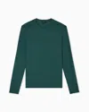 Giorgio Armani Stretch Viscose Jersey Jumper With Crew Neck And Long Sleeves In Green