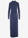 Giorgio Armani Official Store Robe Longue En Jersey De Viscose Stretch Avec Strass Asv In Blue