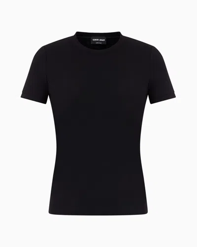 Giorgio Armani Official Store Stretch Viscose Jersey T-shirt In Black