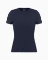 Giorgio Armani Official Store Stretch Viscose Jersey T-shirt In Navy Blue