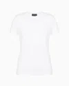 Giorgio Armani Official Store Stretch Viscose Jersey T-shirt In White