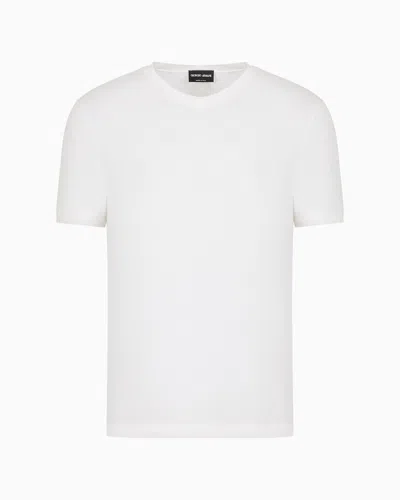 GIORGIO ARMANI STRETCH VISCOSE JERSEY, V-NECK ICON T-SHIRT