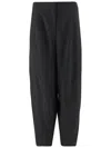 Giorgio Armani Wide Trousers In Wool And Cashmere Flannel In Black