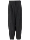 Giorgio Armani Wide Trousers In Wool And Cashmere Flannel In Black