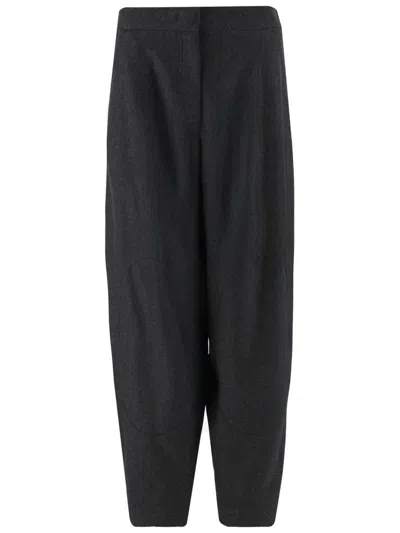 Giorgio Armani Stretch Wool Blend Pants In Black