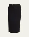 Giorgio Armani Stretch-wool Pencil Skirt In Black