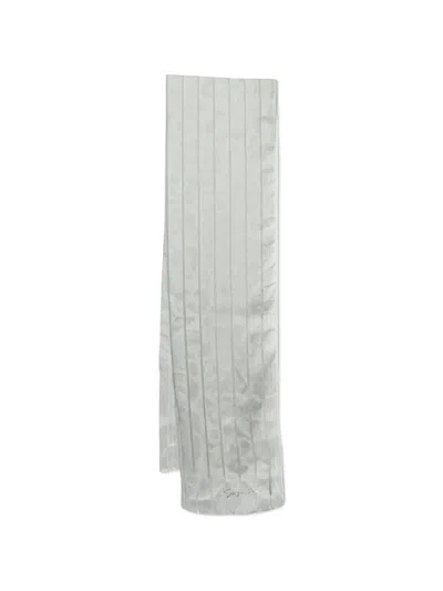 Pre-owned Giorgio Armani Stripe Pattern Scarf In Gray