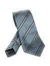 Giorgio Armani Silk And Cotton Tie Ties And Bow Ties Blue In Blue
