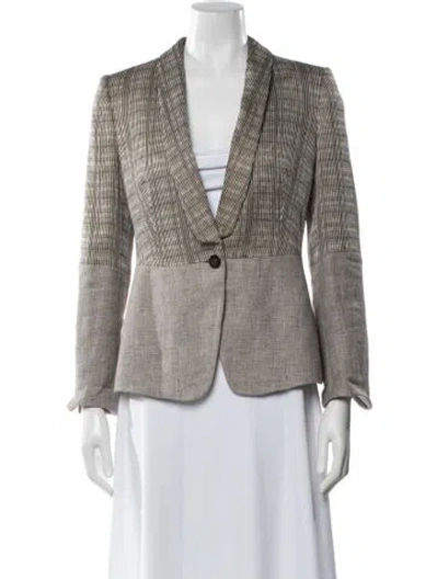 Pre-owned Giorgio Armani Striped Blazer In Brown