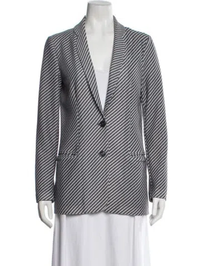 Pre-owned Giorgio Armani Striped Blazer In Gray