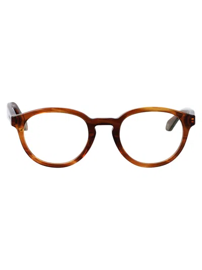 Giorgio Armani Striped Brown Acetate Sunglasses In White