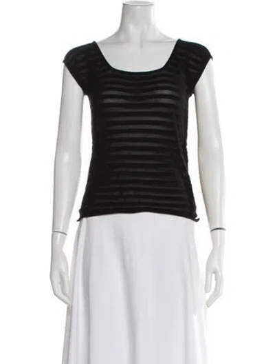 Pre-owned Giorgio Armani Striped Crew Neck Sweater In White