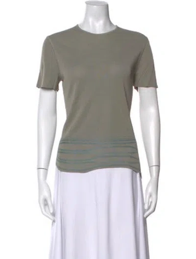 Pre-owned Giorgio Armani Striped Crew Neck T-shirt In Gray