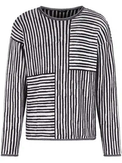 Giorgio Armani Striped Jumper In Blue