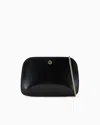 Giorgio Armani Striped, Lamé-leather La Prima Clutch Bag In Black