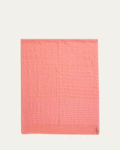 Giorgio Armani Striped Linen-cotton Jacquard Stole, 80" X 28" In Orange